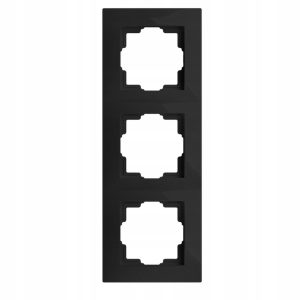 TRIPLE FRAME CARLA PION HORIZONTAL LEVEL FOR SOCKETS AND SWITCHES 1773-09 black EPN