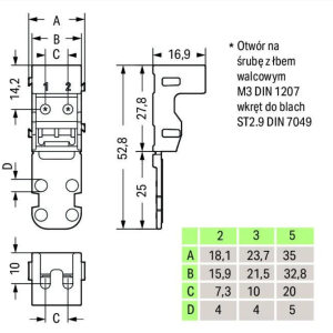 CABLE MOUNTING ADAPTER Wago 221-503 10 pcs.