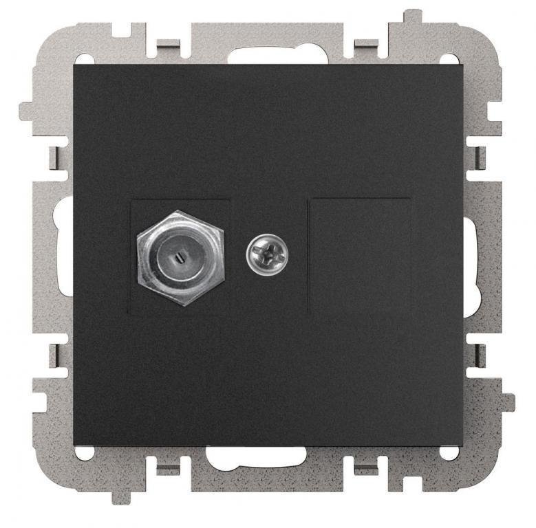 SANTRA 1xTV Socket type FF without frame surface-mounted black 4186-19