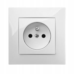 SINGLE ELECTRICAL SOCKET CARLA WITH EARTHING 2P+Z 1733-10 EPN WHITE
