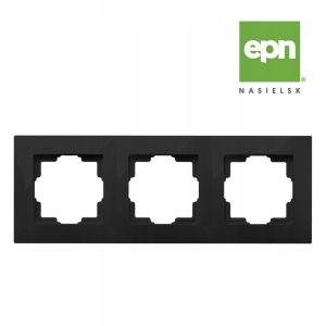 TRIPLE FRAME CARLA PION HORIZONTAL LEVEL FOR SOCKETS AND SWITCHES 1773-09 black EPN